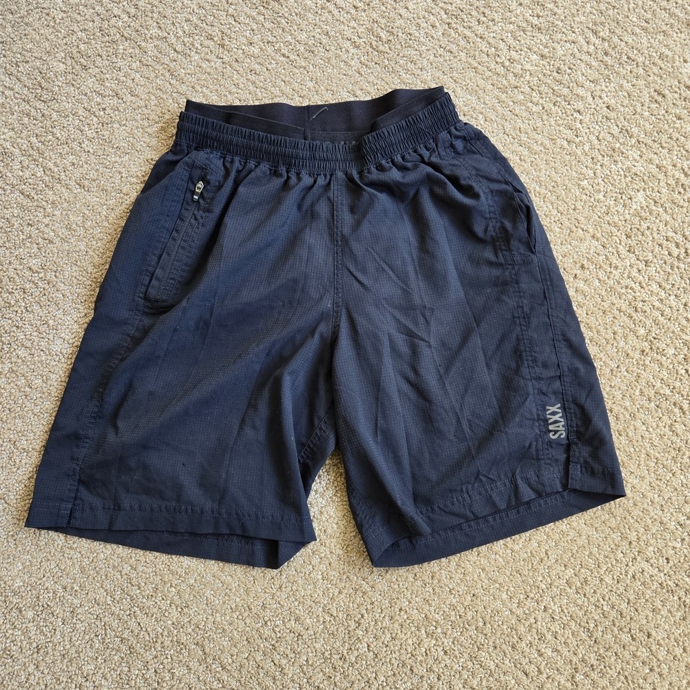 SAXX Shorts Kinetic Train 2N1 Lined Training Black Running‎ Athletic Mens Small